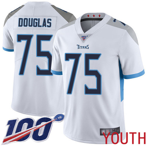Tennessee Titans Limited White Youth Jamil Douglas Road Jersey NFL Football 75 100th Season Vapor Untouchable